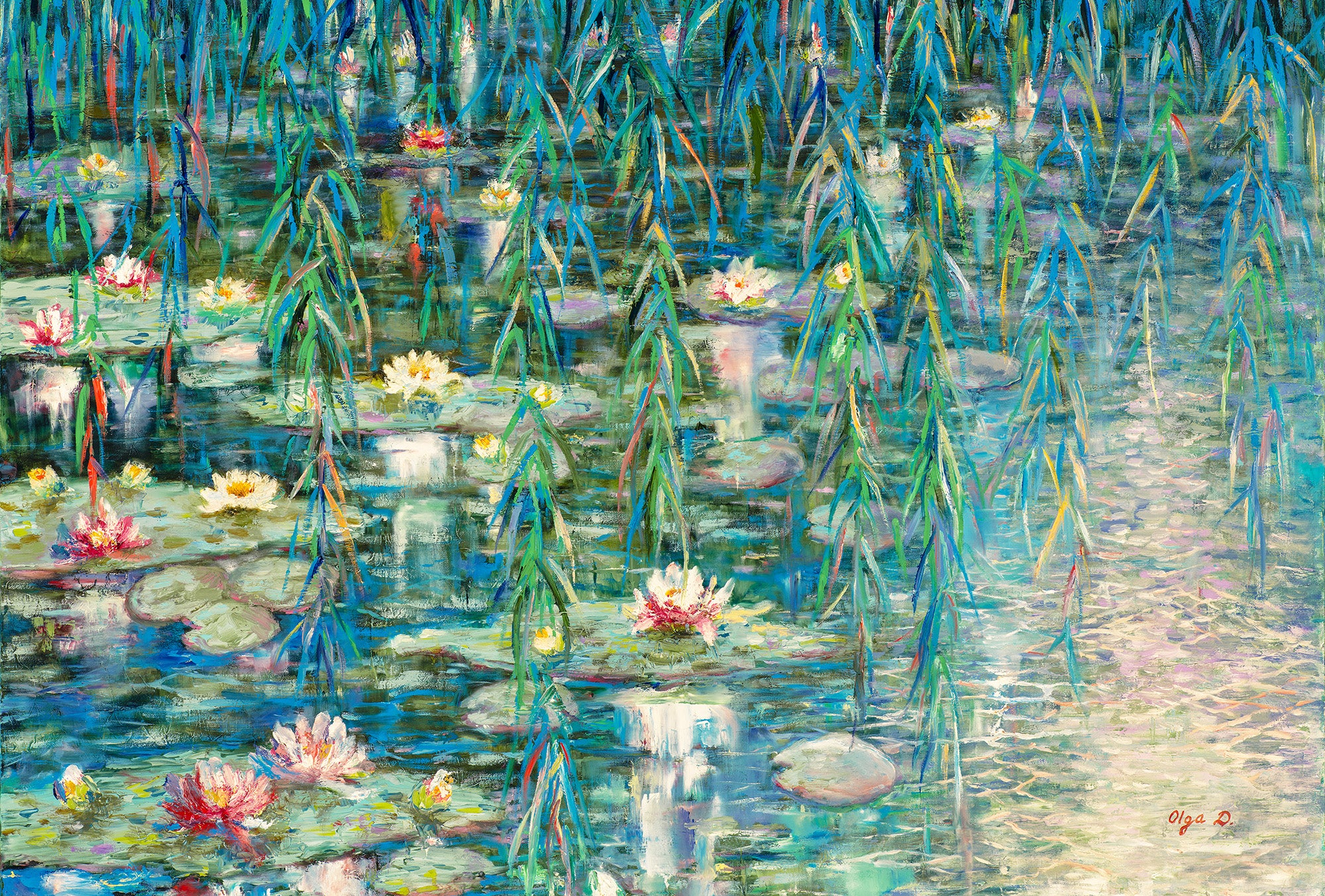 ,, Water Lelies of Blue Pond ,,     Olga D.