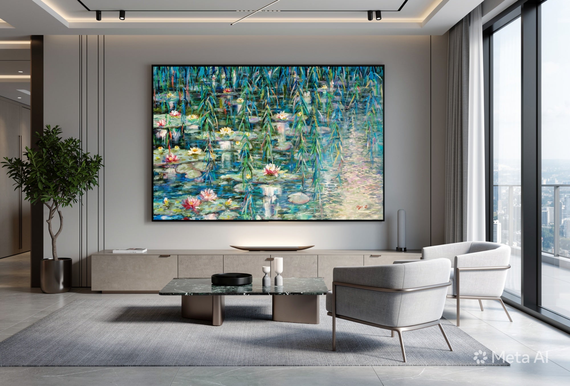 ,, Water Lelies of Blue Pond ,,     Olga D.